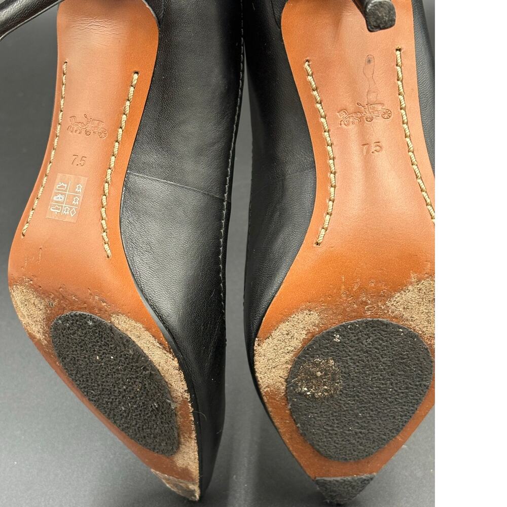 Coach G1807 Black Leather Pointed Toe Pumps Heels Women's Size 7.5B - Picture 8 of 11